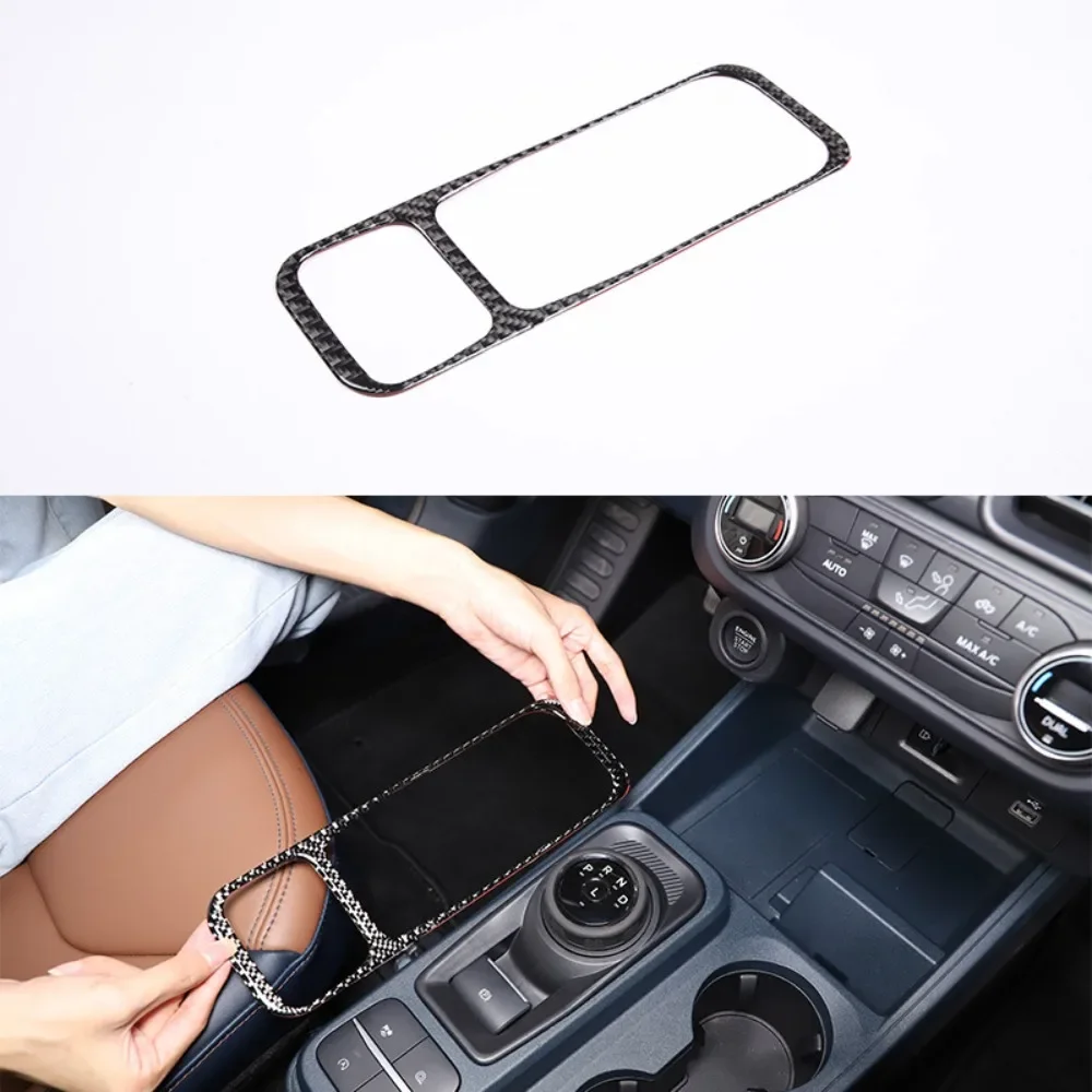 LHD Car Gear Panel Frame Cover For Ford Maverick 2022 Trim Sticker Carbon Fiber Car Accessories