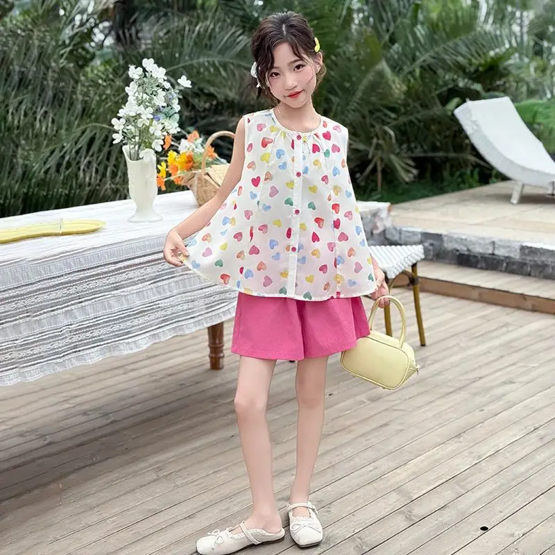 

Твинь Одежда для девочек 2025 Новый детский модный наряд для девочек Одежда для девочек Комплекты для девочек 11–12 лет Топ для юных девочек 10–4 лет