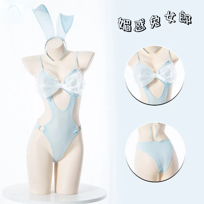 New sexy lingerie becomes cosplay bunny girl sexy temptation bow sweet role-playing bunny girl jumpsuit