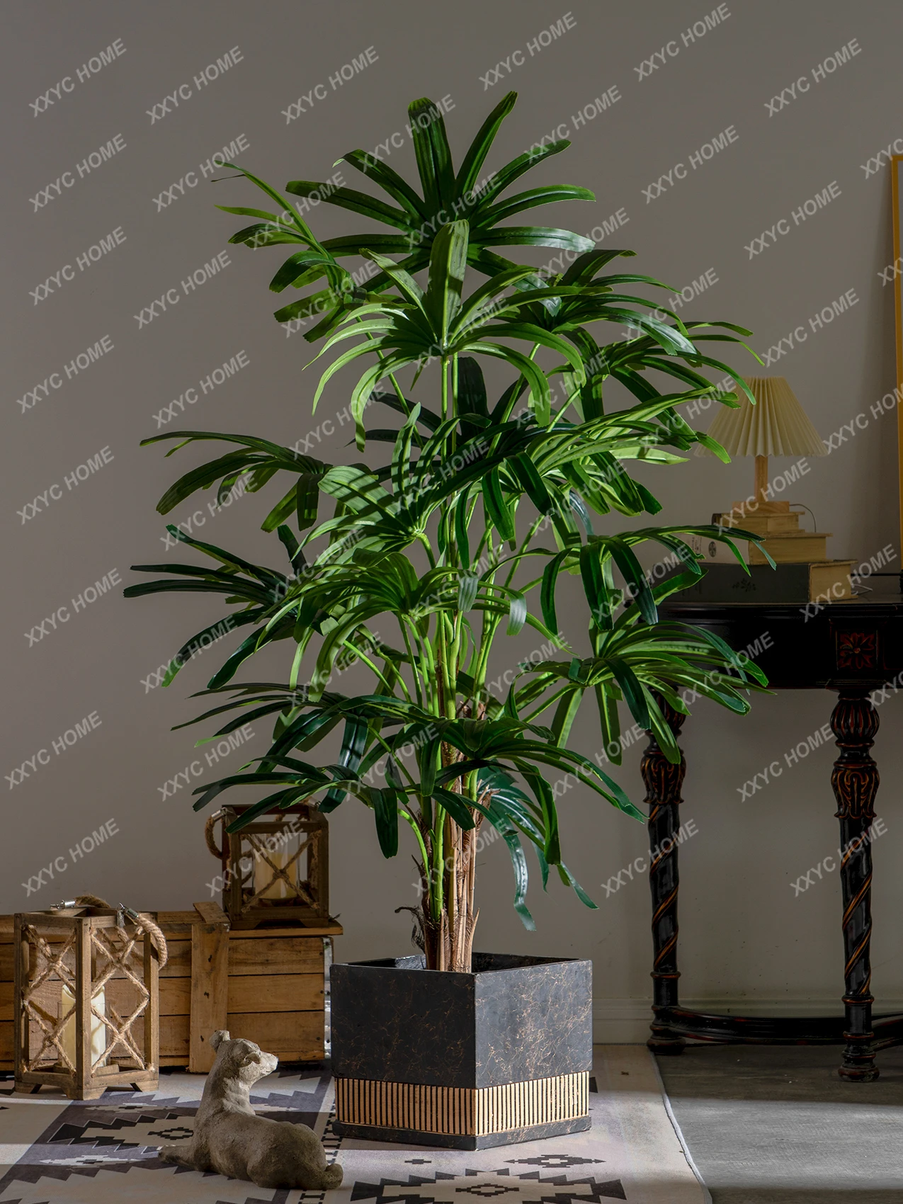 Bamboo Palm Palm Tree Sunflower Plant Indoor Artificial Tree Bionic Green Plant Pot Landscaping Decoration