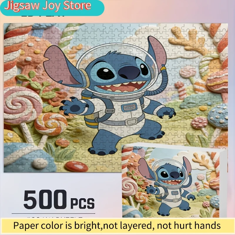 

2D-пазл, Дизайн Дисней: Стич и Микки Маус, Декоративное 2D-изображение, 500 деталей, развивающая головоломка для взрослых