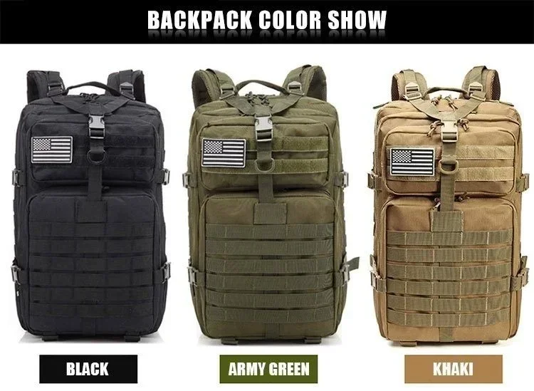 45L Taktische Rucksäcke für Männer, Reisetaschen, Outdoor 3P Schulrucksack, EDC Molle Rucksack für Trekking, Jagdtasche, Campingausrüstung – Detail 2