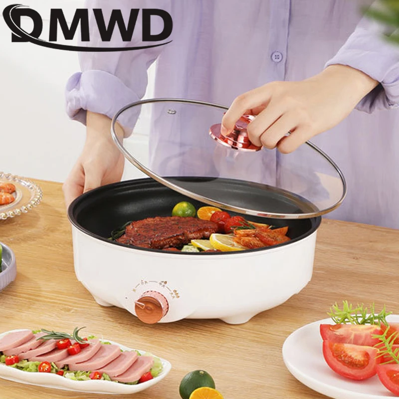 Multifunction Electric Barbecue Stove Steak Grill Non-stick Multicooker Skillet Eggs Soup Cooking Pot Hotpot Noodles Cooker EU