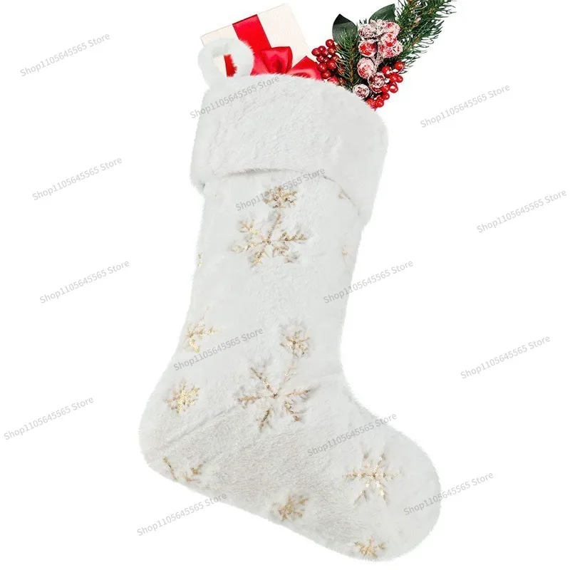 For Plush Sequined Christmas Stockings, 10 Gift Bags, Christmas Fireplace Pendants, Decorative Scene Layout Props