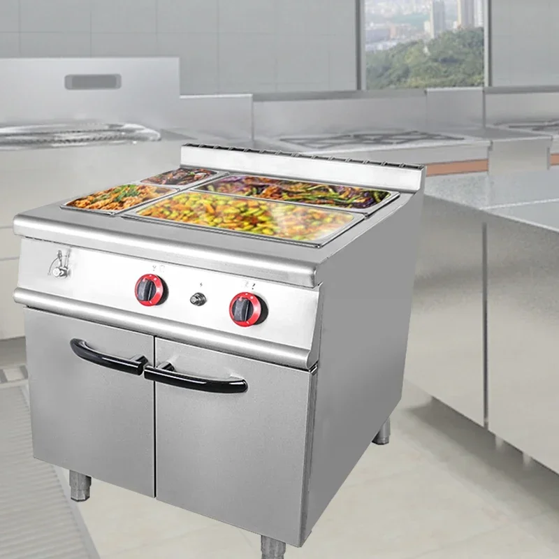 %a Catering Buffet Equipment Floor Type 4-Pan LP Gas Bain-Marie Steam Gas Bain Marie Food Warmer For Buffet Restaurant