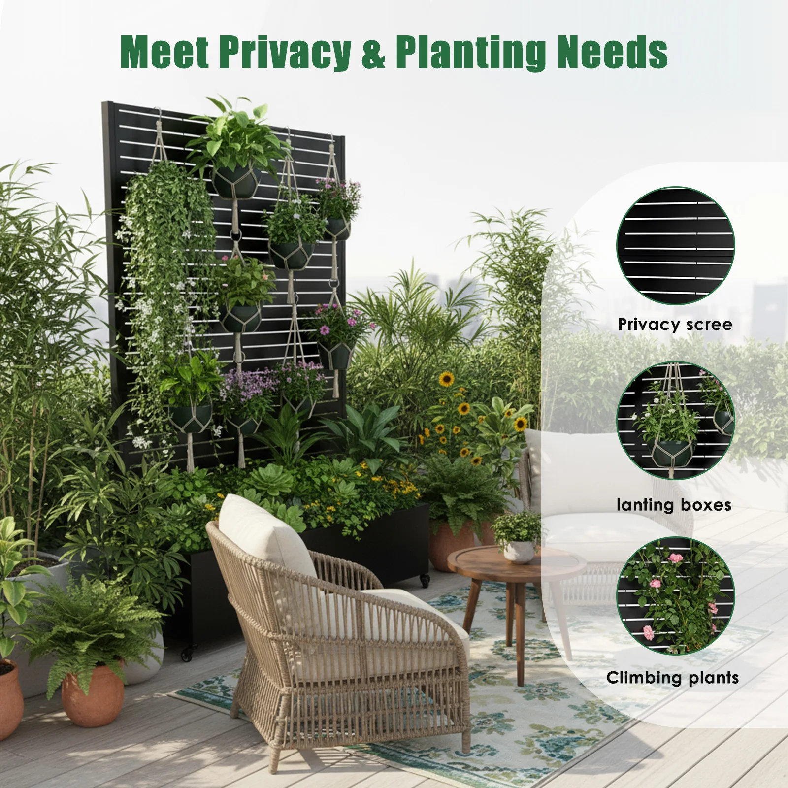 

Кашпо-решетка 70.87x47.24x15.75 дюймов с дренажным отверстием, уличная напольная клумба для вьющихся растений, цветов, овощей, декор