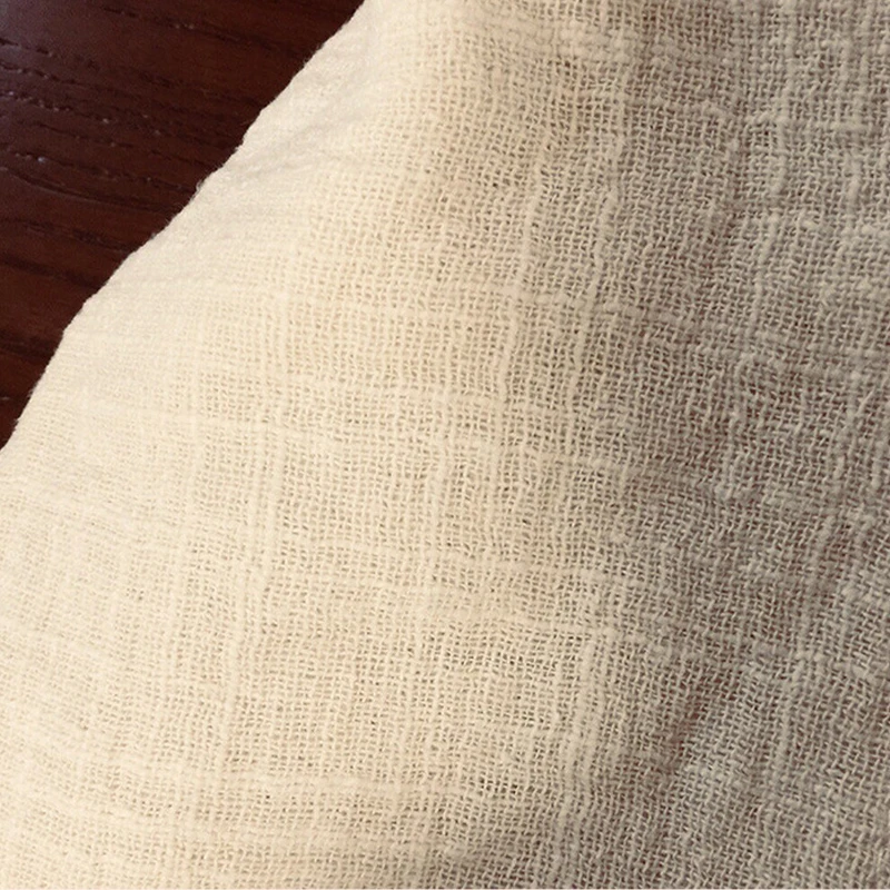 100cm Solid Cotton Linen Crepe Fabric Natural Slub Flax Cloth Soft Thin Material for Summer Clothes DIY Sewing Patchwork Fabric