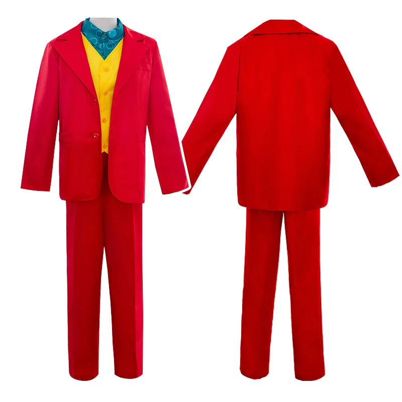 Same style movie Clown movie cosplay red suit set halloween costume  stage costumes set of 4 pieces (coat+vest+shirt+pants)