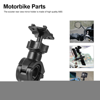 2 Pcs Rearview Mirror Holder for Motorcycle Handlebar Bike Cell ABS Universal Bracket Adjustable Easy Installation Suitable E
