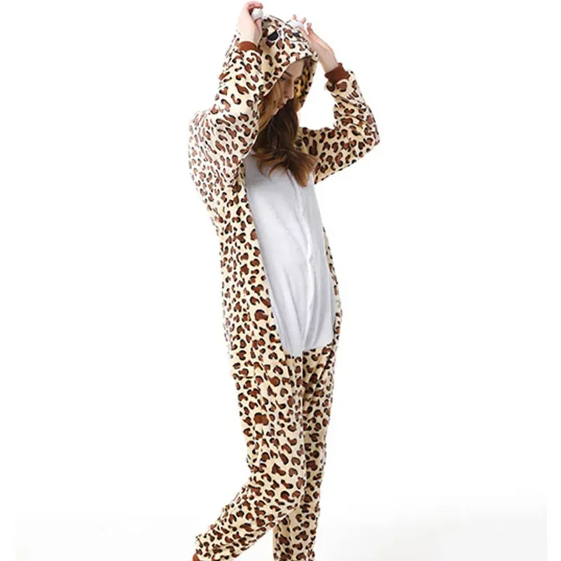 Unisex Adult Onesie Pajamas Bear Leopard Animal One Piece Costume Halloween Christmas Cosplay Sleepwear Cartoon Anime Jumpsuits