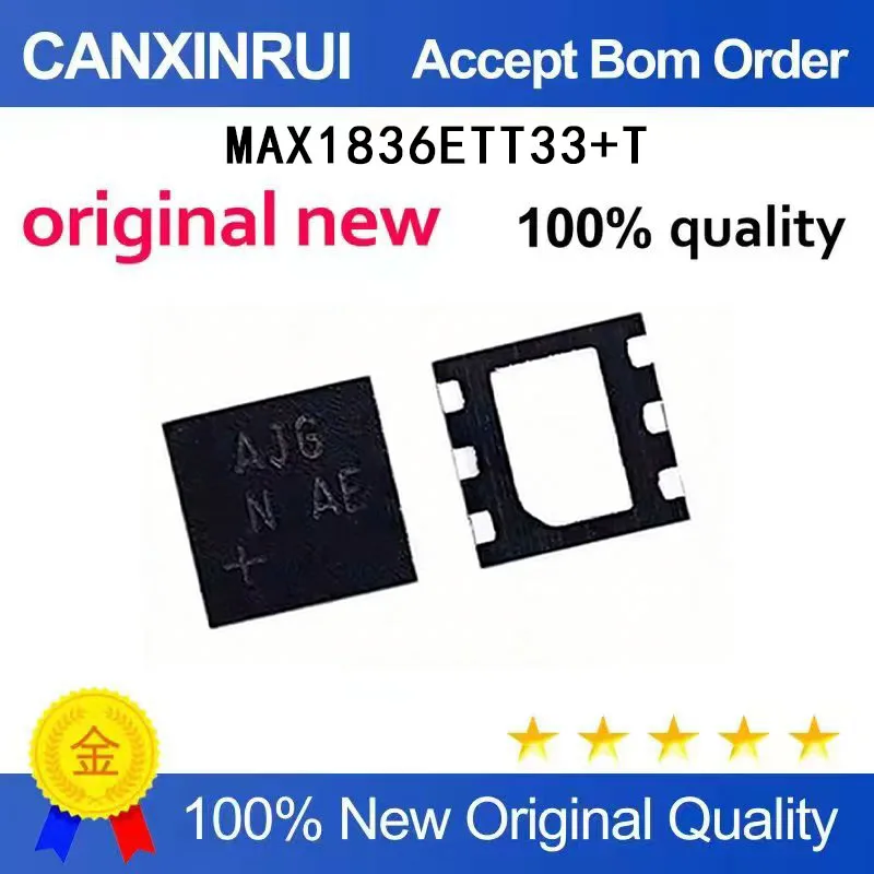 

(5-100 Pieces) Brand new original MAX1836ETT33+T silk screen AJG DFN switching regulator IC in stock chip IC