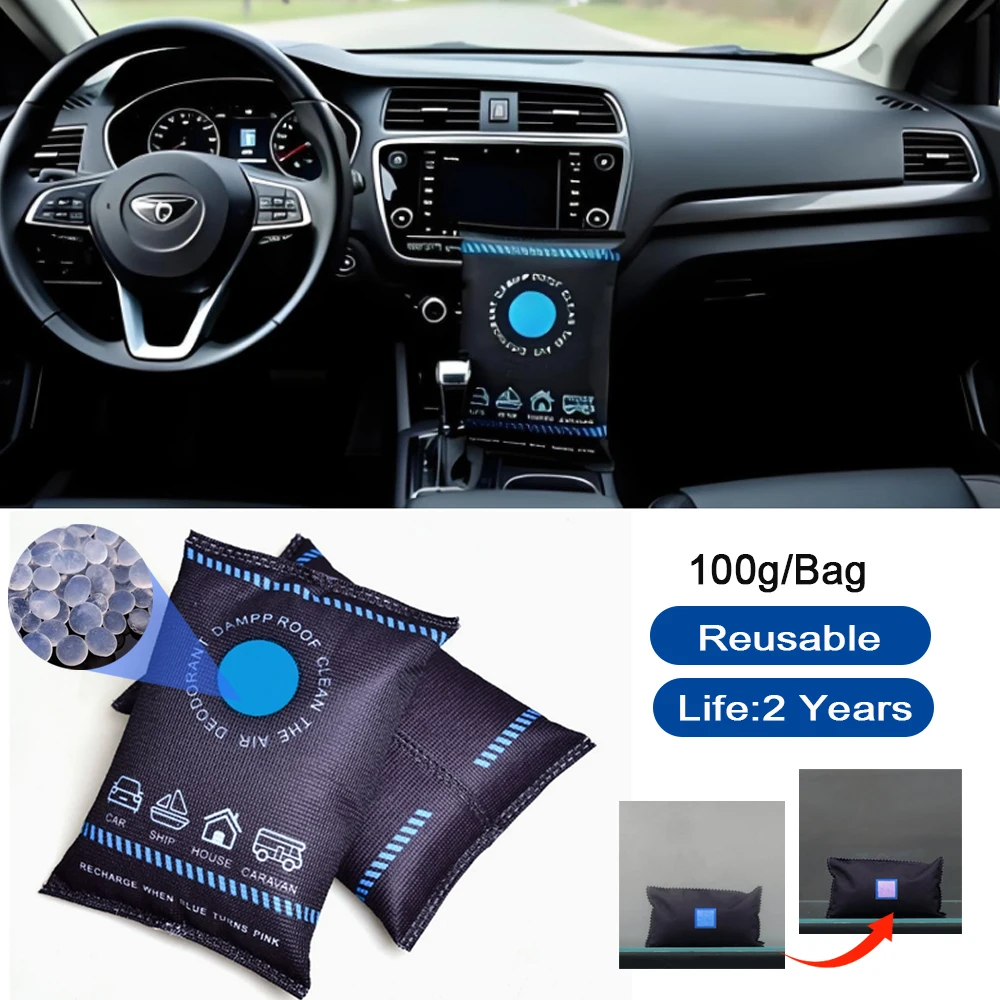 

100 г многоразовый силиконовый автомобильный чехол для осушителя, силикагель, поглотитель влаги, многофункциональный силикагель/менеральный с цветовой индикацией