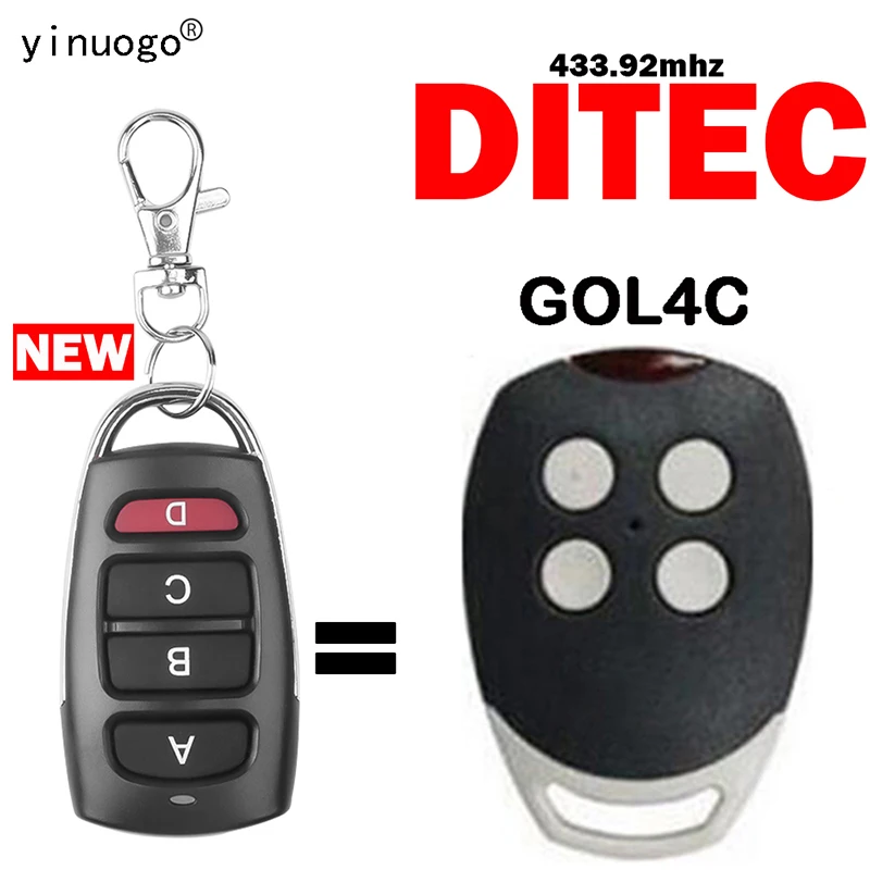 

DITEC GOL4C Garage Gate Remote Control Door Opener Clone 433.92MHz Fixed Code