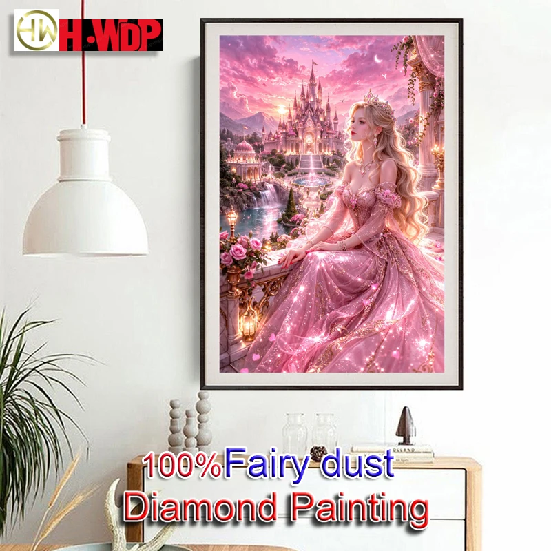 

Cute Princess 100% Fairy Dust Diamond Painting Square Mosaic Embroidery Handicrafts Cross Stitch Diamond Art Full Crystal Decor