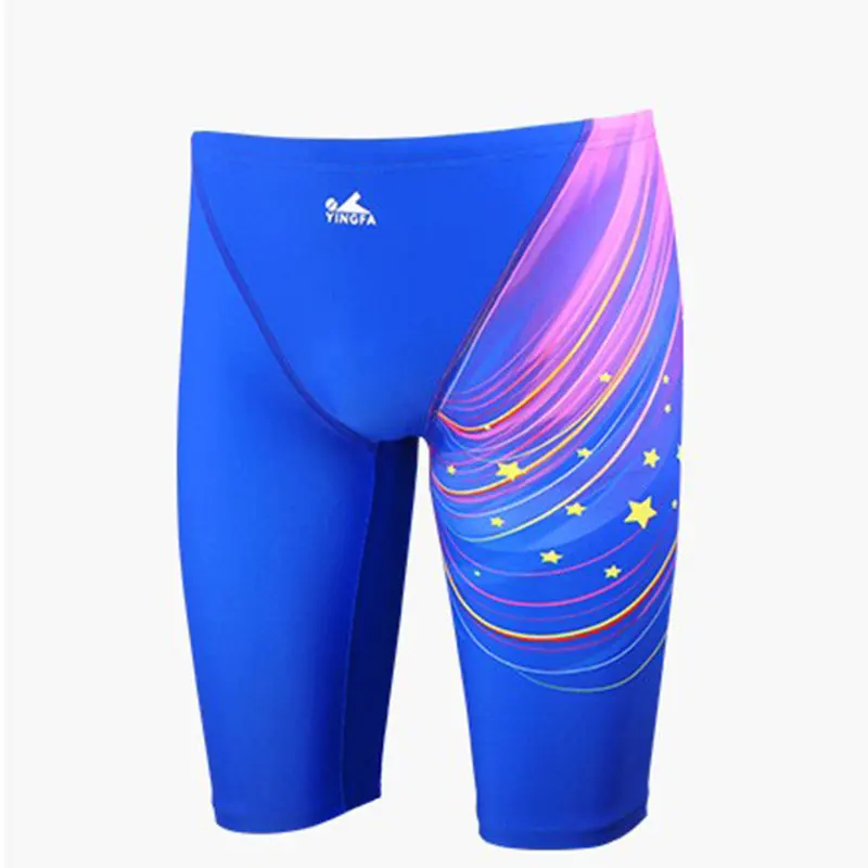 Yingfa 9662 Men Professional Competitive Training Swim Trunks Youth Mens Five Minute Quick Dry Knee Length Swimming Briefs