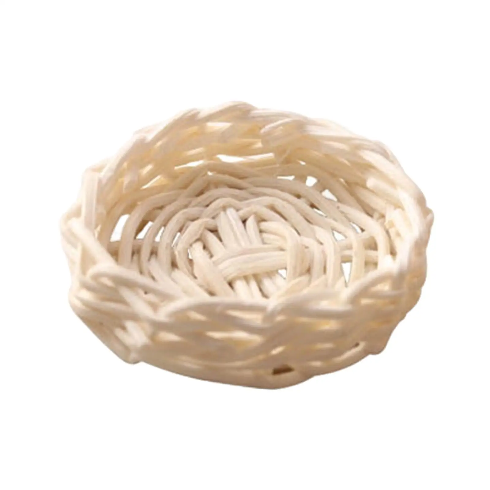 1:12 Mini Cesta de armazenamento de madeira Acessórios para bonecas Decoração Suprimentos de cenário