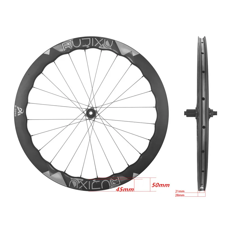 RUJIXU Ratchet 36T /54T HUB 700C 5045mm Road Disc Brake Ultralight Carbon Fiber Wheelset Wing 24 Spoke Ceramic wheel road wheel