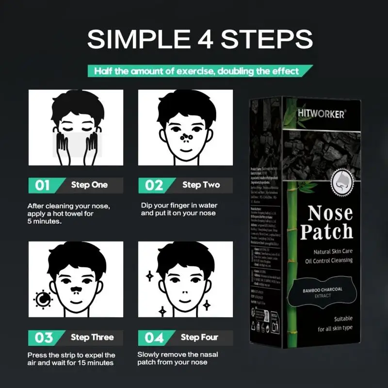 20/30/50 Pcs Deep Cleansing Blackhead Nose Strips | Bamboo Charcoal Blackhead Remover Nose Mask Nose Cleaning Patches for Pore - view 5