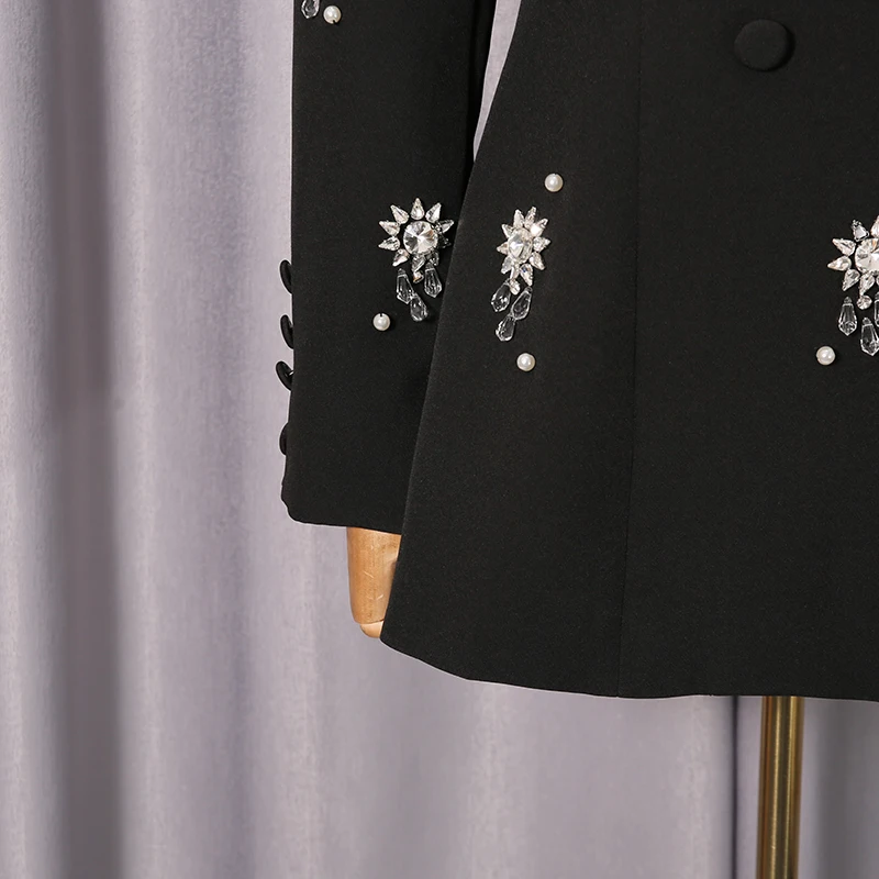 KBQ ソリッドスプライスダイヤモンドチュニックジャケット レディース ノッチカラー 長袖 気質 エレガントジャケット 女性ファッションスタイル