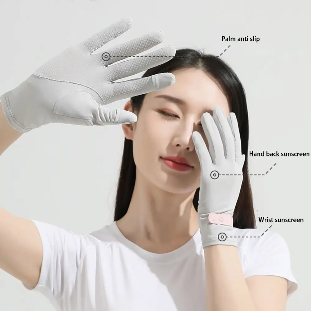 Fashion Anti-UV Sunscreen Gloves Breathable Non Slip Riding Gloves Thin Touch Screen Mittens Women