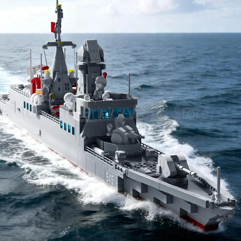 Senbao Building Blocks 054B Escort Ship Destroyer Small Particles Building Block Assembly Model Children's Plaything Home Decor