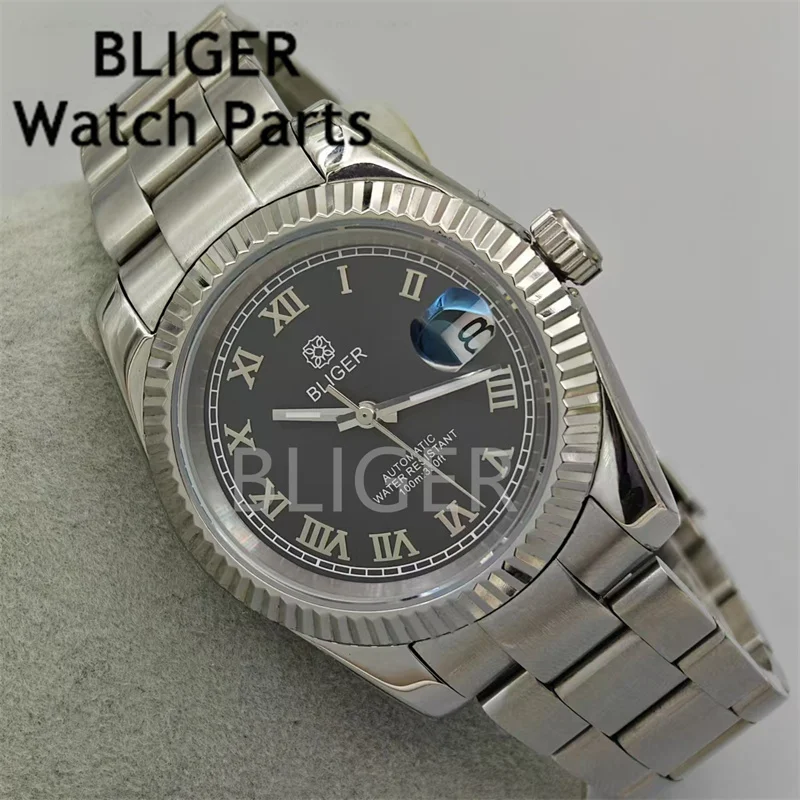 

BLIGER 36mm/39mm White Pearl Sunburst Pink Blue Brown With Roman Index AR Coated sapphire glass NH35 Automatic Movement