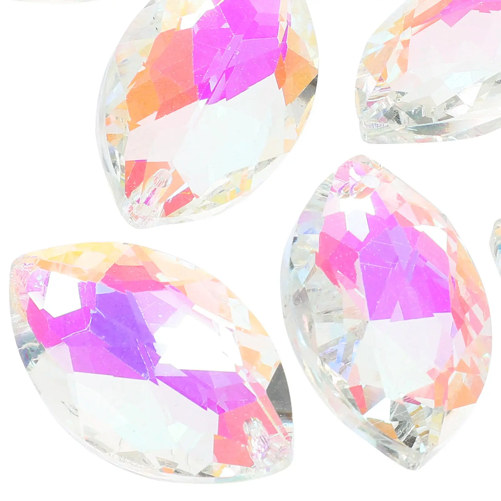 10Pcs Elegant Glass Pendants Sparkling Shiny Beads for DIY Curtain Decor Craft Beads Jewelry Making Accessories