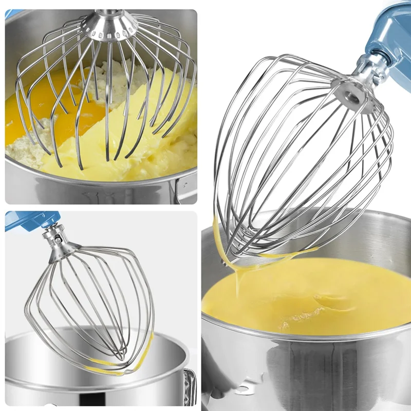 ABVI-Stainless Steel Whisk Attachment For Kitchenaid Stand Mixer 7 Quart Bowl, Stainless Steel Whisk Replacement