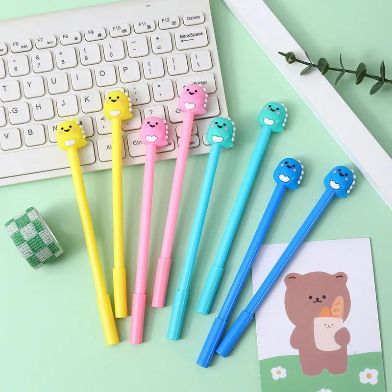 4 Pcs/lot 0.5mm Cartoon Dinosaur Kawaii Gel Pens for Writing Students Stationery Cute Pen Prizes School Office Supplies Gift