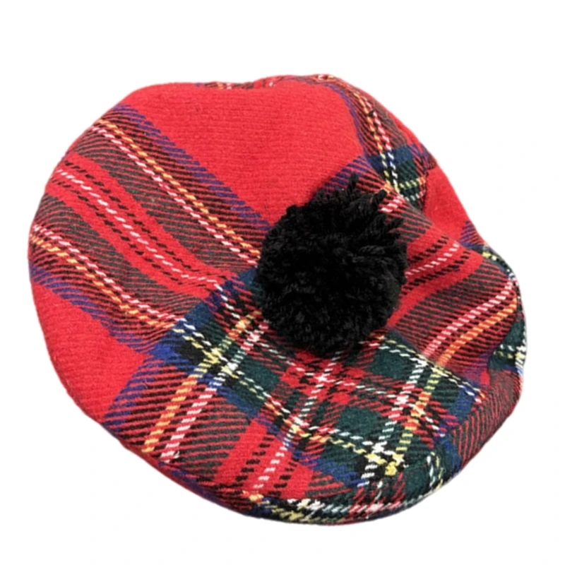 Lovely Scottish Bonnet Hat for 3-6Years Old Girl Chauffeur Hat Elegant Newsboys Caps Vintage Kids Winter Warm Painter Hat