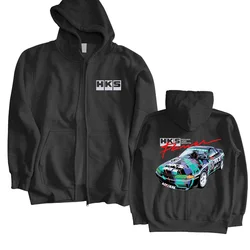 Felpa con cappuccio da uomo autunno primavera Limited HKS Power and Sportser Performance Turbo Logo uomo felpe con cerniera nera