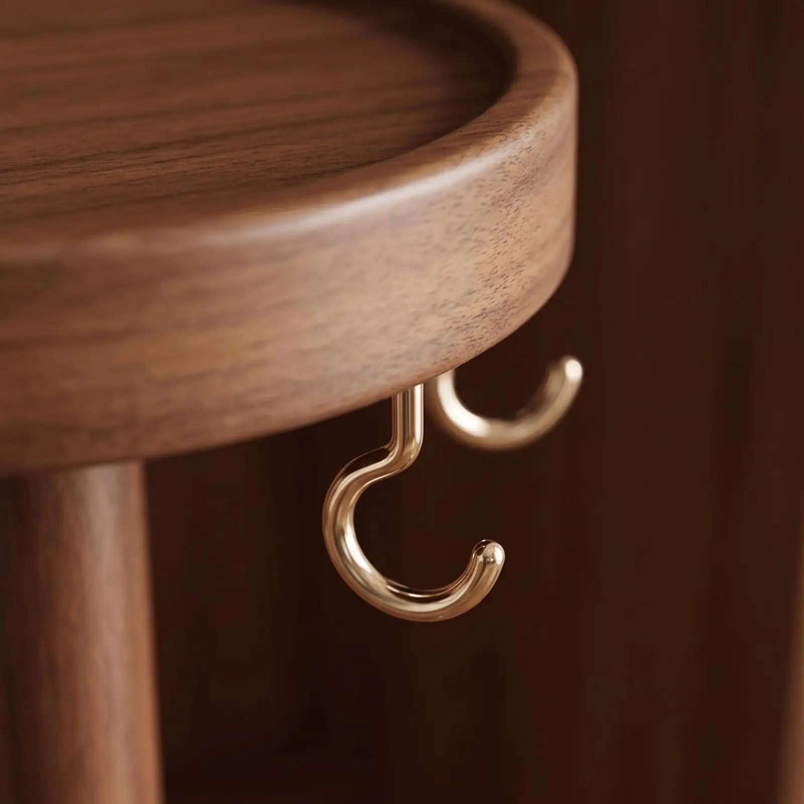 Compact Jewelry Organizer Rack for Vanity Table Pine Wood Necklace Display Stand with Hooks for Earrings Bracelets Gift Box