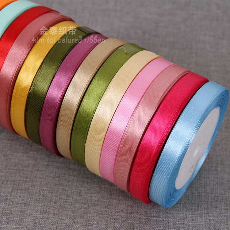 22Meters/Roll 6mm Satin Riboon DIY Sewing Fabric Handmade Crafts Supplies Christmas Halloween Wedding New Year Decoration Tape