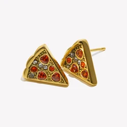 E.B.belle Summer Sweet Color Series Sandwich Pizza Ice Cream Earrings 18K Gold Plated Jewelry 316L Stainless Steel Accessories