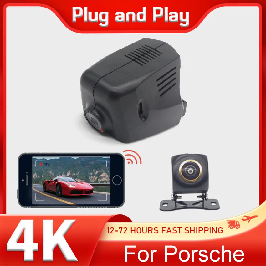 Dash Cam Car Camera for Porsche Cayenne Panamera Macan Taycan Cayman 911 Turbo 718 Boxster,4K Wireless Wifi DVR Cam Dashcam