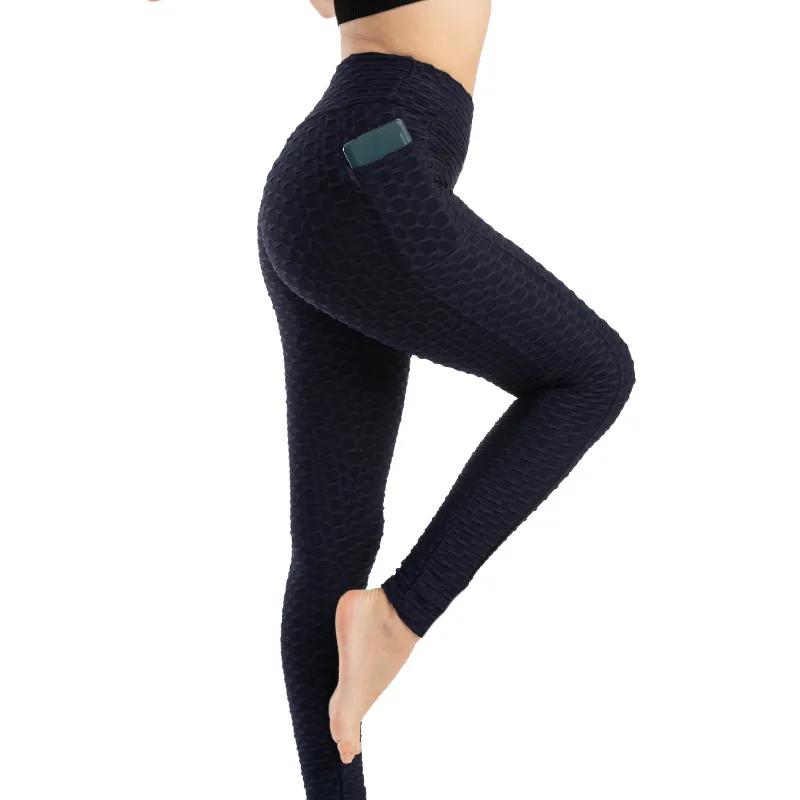 Women Pocket Bubble Fitness Leggings Image 14