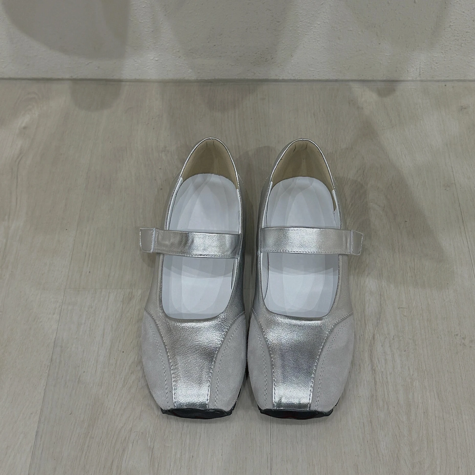 silver-leather-version-korean-style-women's-spring-summer-thick-heel-mary-jane-single-shoes-slip-on-casual-fashion-footwear