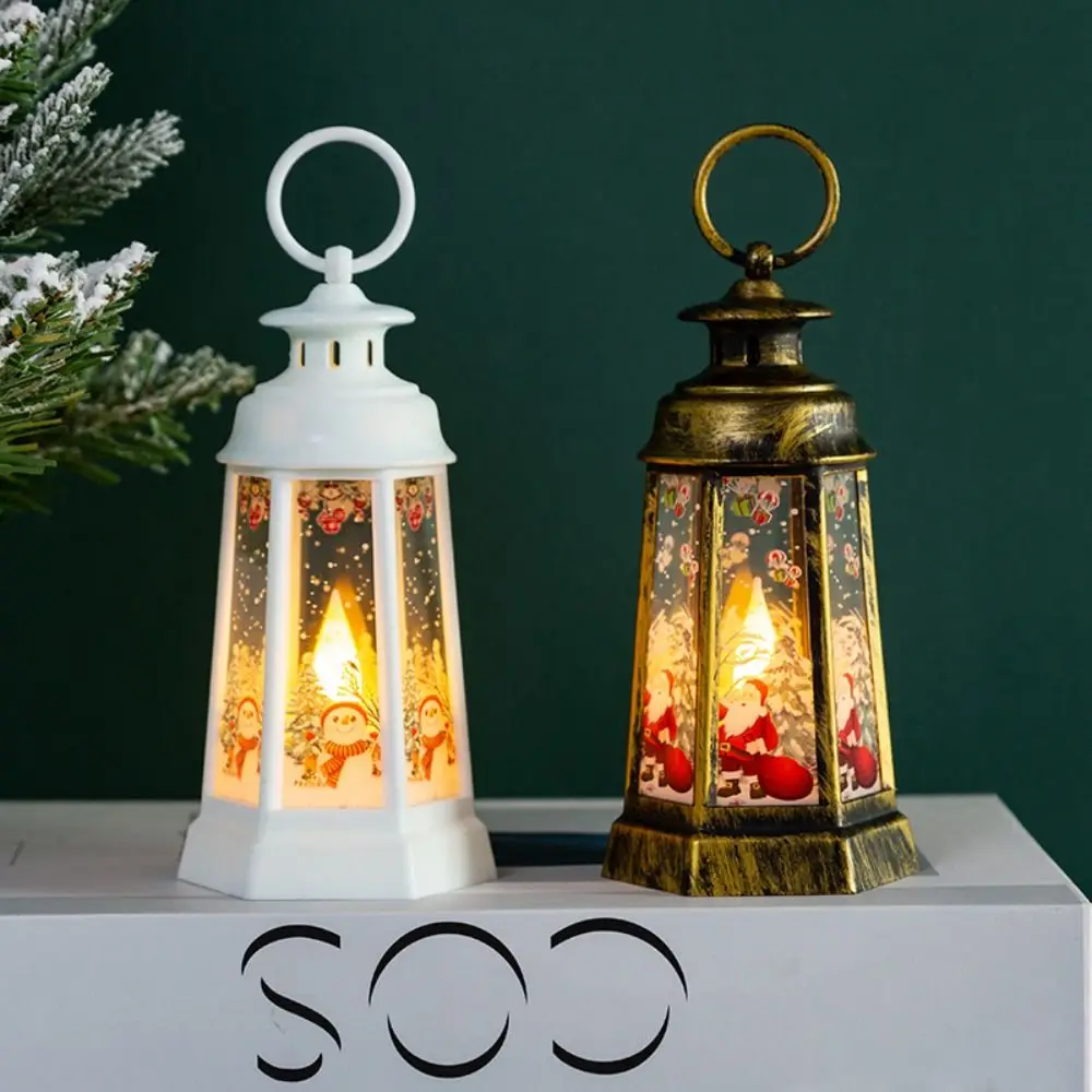 Vintage Christmas Decorations Hanging Luminous Hand-held Nightlights Simulation Creative Christmas Snow Globe Lantern Festival