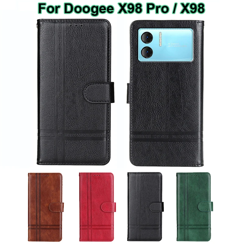 

Funda Para Doogee X98 Case Leather Wallet Card Holders Kickstand Flip Phone Cover For Capinha Doogee X98 Pro X 98 X98Pro Coque