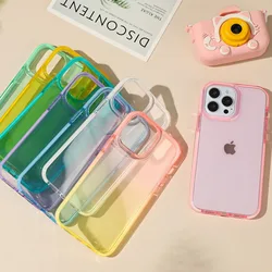 phone case For iphone 13 14 15 pro max case iphone 15 pro max Transparent mobile phone case Anti-fall soft shell