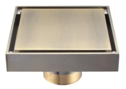 Brass Shower Drain Bathroom Floor Drain Tile Insert Square Anti-odor Floor Waste Grates 100X100 DR187