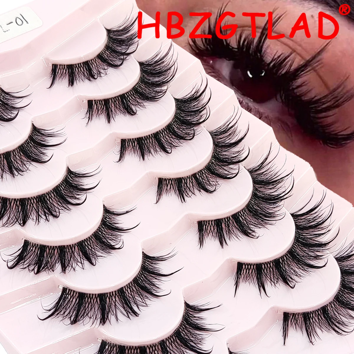 5/7 pairs of moisturizing false eyelashes cosplay natural and lightweight fairy cross fluffy eyelashes extended and naturally cu