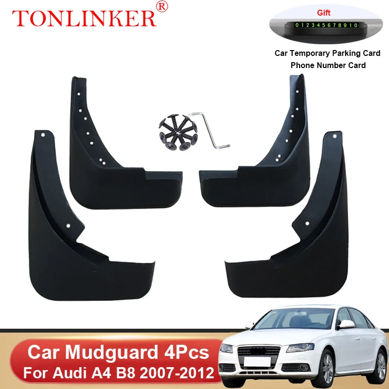 

TONLINKER Car Mudguard For Audi A4 B8 Sedan 2007 2008 2009 2010 2011 2012 Mudguards Splash Guards Fender Mudflaps Accessories