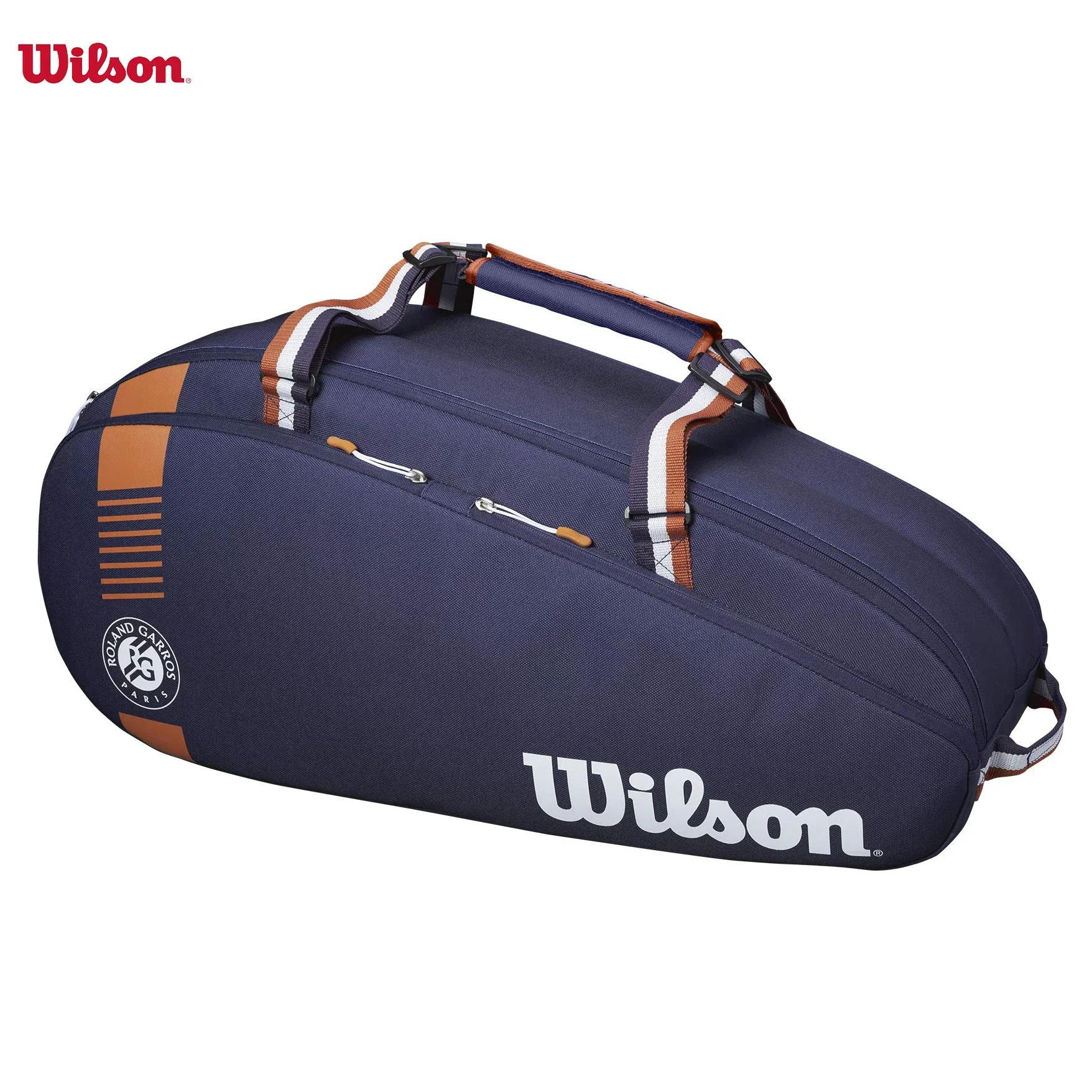 Wilson - Raqueta de tenis del equipo abierto francés, bolsas de lona de 3 a 6, Roland, Garros, cancha de arcilla, torneo, bolsa de raqueta de tenis, nav de arcilla