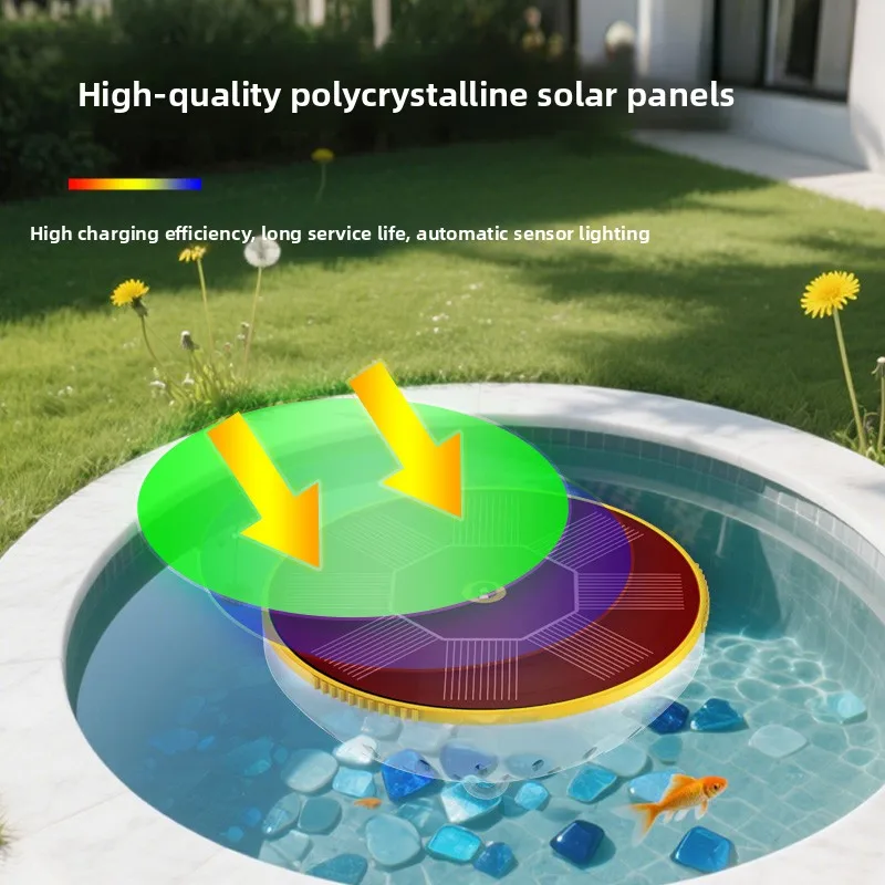 New solar-powered floating pond light, color-changing courtyard pool light, villa outdoor fish pond light.