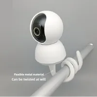 Baby Monitor Holder White Flexible Silicon Baby Camera Bracket No Drilling Crib Cradle Rod Hose Holder Flexible Twist Mounting