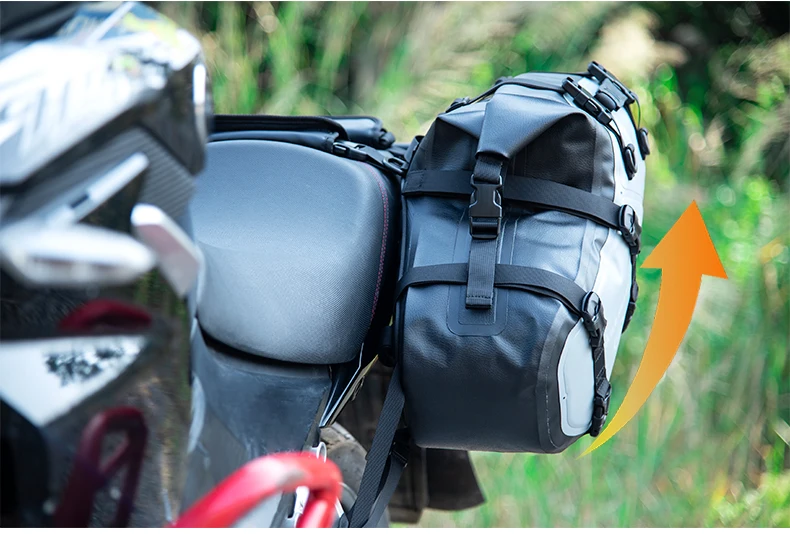 WILD HEART Wasserdichte Motorrad-Satteltaschen 24/36L, Seitentasche für den Rücksitz, Gepäck für Motorrad-Heckträger, stoßfest, langlebig – Detail 8