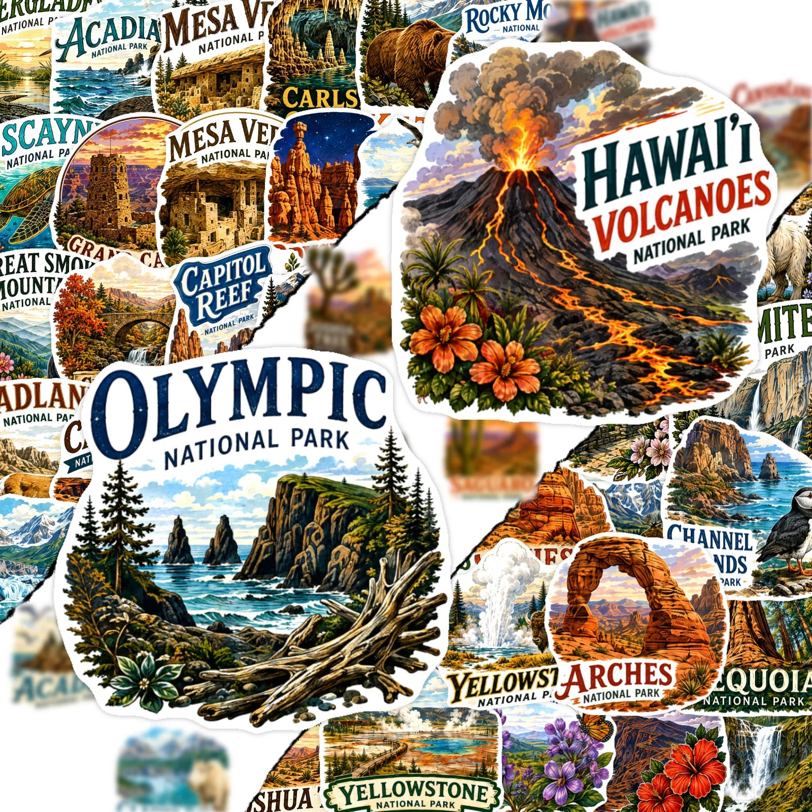 10/50PCS National Park Cartoon Stickers Ecological Environment Protection Graffiti Decoration DIY Toys Laptop Guitar Bike Decals