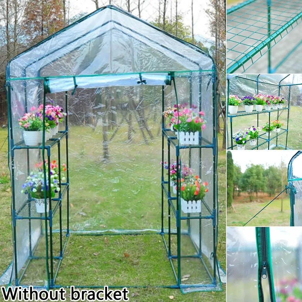 Greenhouse Cover Greenhouse PVC Garden Outdoor Plants Grow House Cover Lants Keep Warm Sunroom For Flowers Roll-up Windows