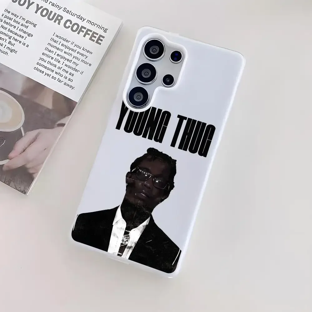 Capa de Celular Young T-Thug para Samsung Galaxy S25 S24 S23 Ultra, Capa Transparente de Gel Macia TPU 2 em 1 à Prova de Choque
